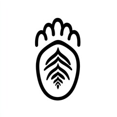 Footprint art, leaf design, white background, simple illustration, website icon