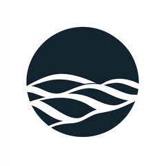 Abstract ocean waves circle; nature design