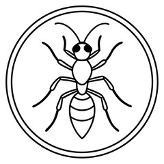 Fire Ant line art vector