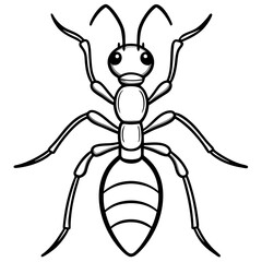 Fire Ant line art vector