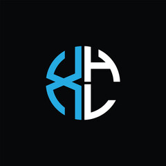 Obraz premium XHL logo XHL icon XHL monogram XHL letter minimalist Circle flat Unique modern abstract logo design.