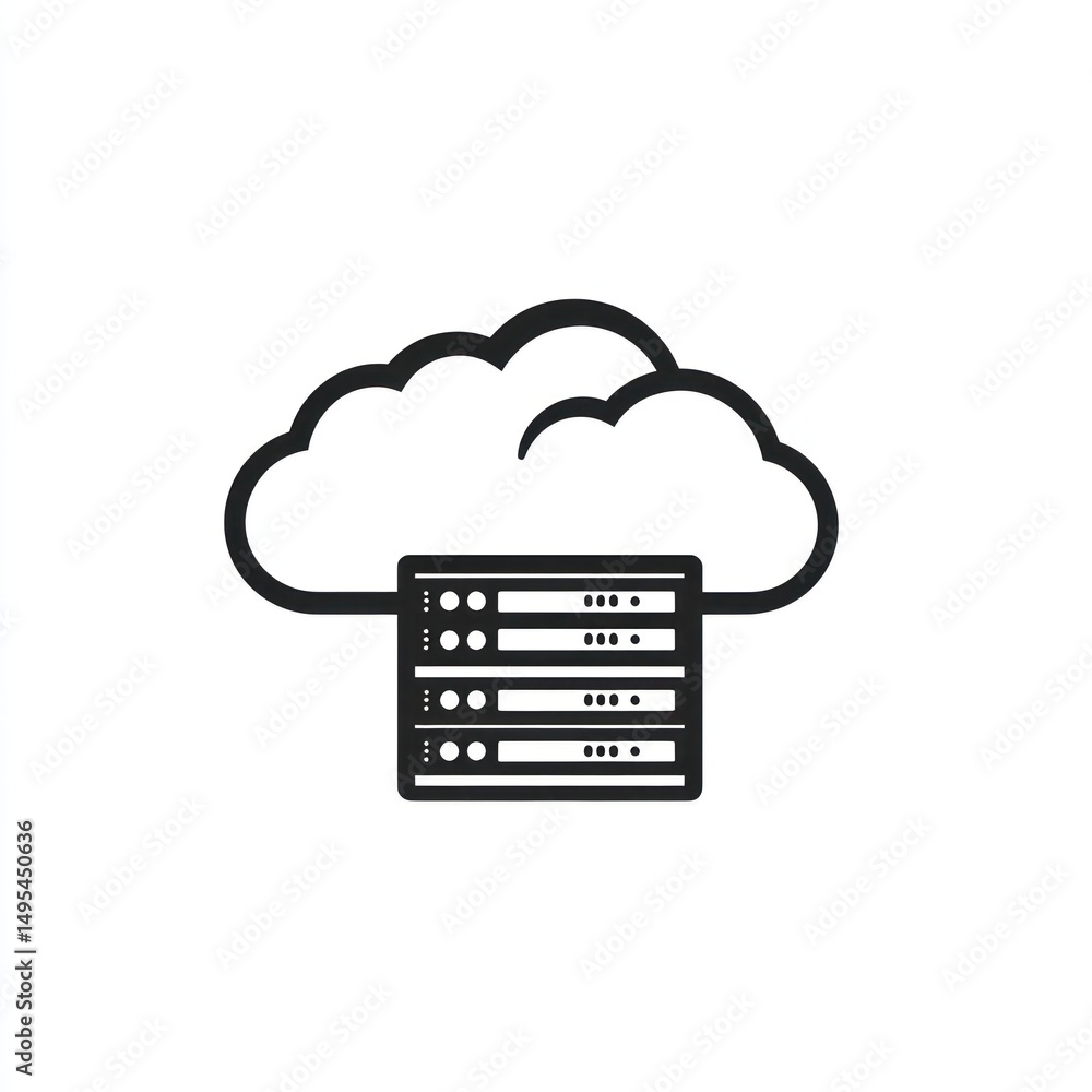 Poster cloud server data storage, computing, network