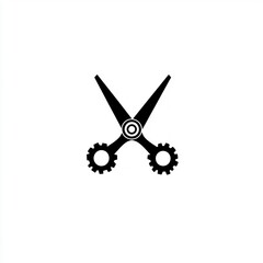 Gear scissors on white, craft tool