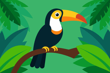Naklejka premium toucan on a branch