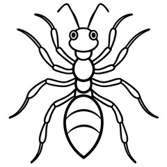 Fire Ant line art vector