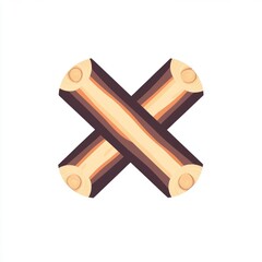 Crossed logs, firewood, nature, rustic, background, website icon