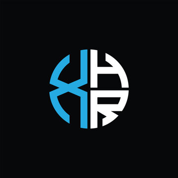 XHR logo XHR icon XHR monogram XHR letter minimalist Circle flat Unique modern abstract logo design.