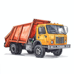 A Garbage Truck simple cartoon
