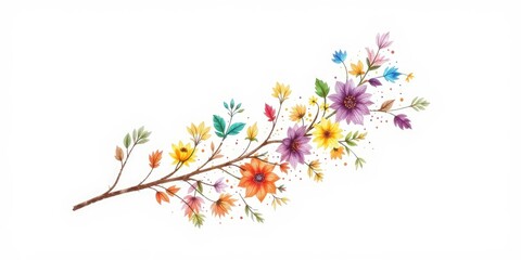 Elegant Crayon Floral Pattern, Artistic Print Design