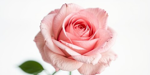Fototapeta premium Stunning Pink Rose Blossom Isolated on White