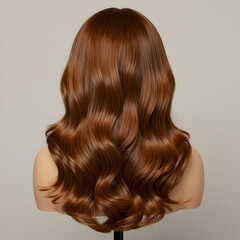 Fototapeta premium Long Brown Wavy Wig