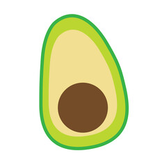 Avocado Clipart PNG – Cute Summer Fruit Illustration – Transparent Background

