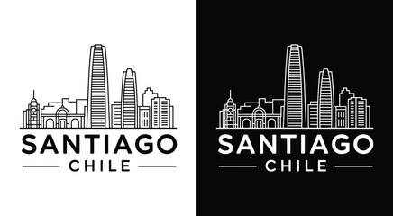 Santiago Chile Skyline Gran Torre Titanium La Portada Telefonica Building