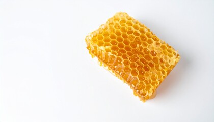 A honeycomb on a white background, top view