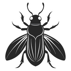 Symmetrical segmented beetle silhouette