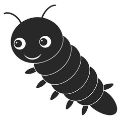 Segmented caterpillar silhouette illustration