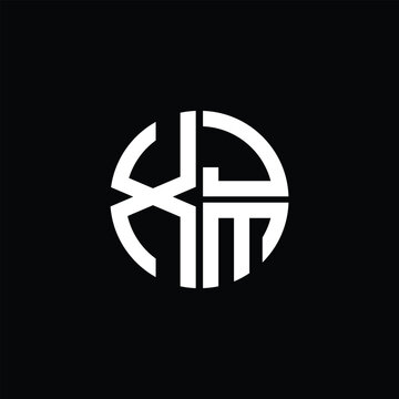 XJM logo XJM icon XJM monogram XJM letter minimalist Circle flat Unique modern abstract logo design.