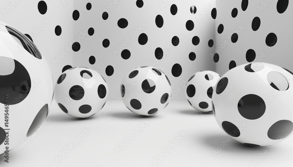 Poster monochrome polka dot pattern template with abstract halftone effect: black and white halftone dots d