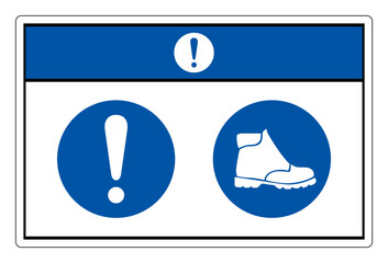 Notice Wear Safety Shoe Symbol Sign ,Vector Illustration, Isolate On White Background Label.EPS10
