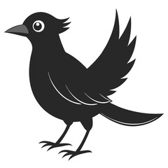 Cute Cartoon Crow Vector Illustration Design Isolated On White Background