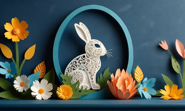 easter bunny with easter eggs