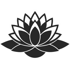 Obraz premium Elegant Lotus Flower Silhouette Symbolizes Purity Enlightenment And Spiritual Awakening Design Element