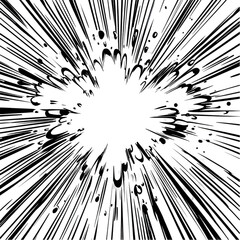 Obraz premium Abstract Black and White Explosion Graphic Design Element