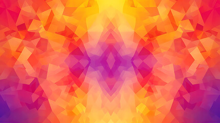 Obraz premium Vibrant abstract geometric pattern featuring warm colors blending seamlessly in a kaleidoscopic design