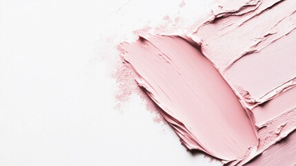 Fototapeta premium Pink cosmetic cream smear on white background