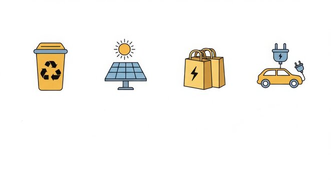 Simple icons for eco-friendly behaviors