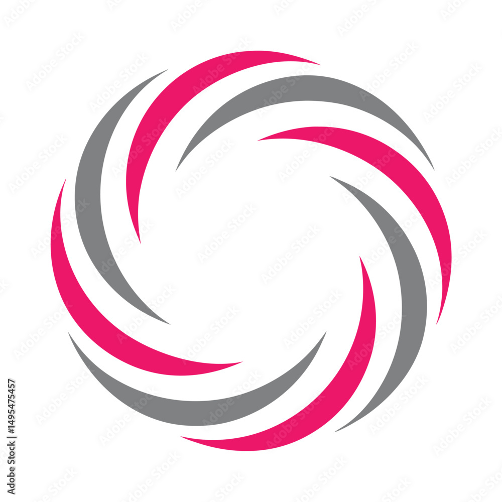 Poster abstract swirl logo vector design minimal concept.