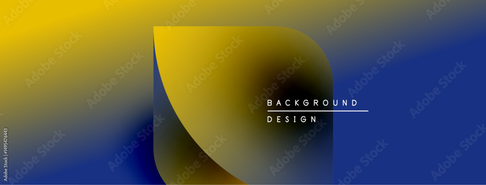 Aufkleber Abstract gradient design. Yellow blends into blue. Minimalist composition with text element. Modern aesthetic, clean lines, vibrant colors.
