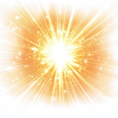 Bright burst of light with radiant rays expanding on white background