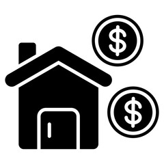 Rental Income Icon Glyph