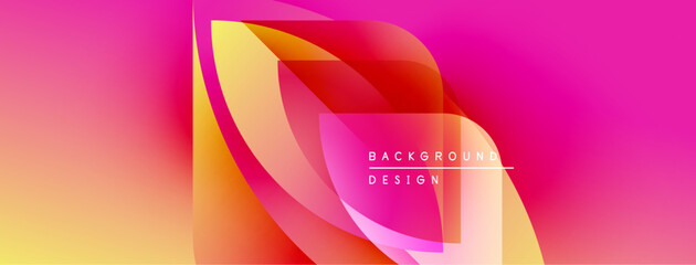 Abstract fluid shapes blend vibrant pinks, oranges, yellows. Modern design suggests energy, movement, dynamic composition. Text reads background design.