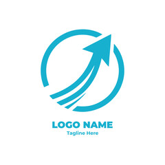 Gradient financial logo design in bold blue shade for fintech startup tax planner financial branding consultant business firm and digital investment