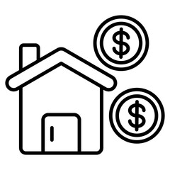Rental Income Icon Outline