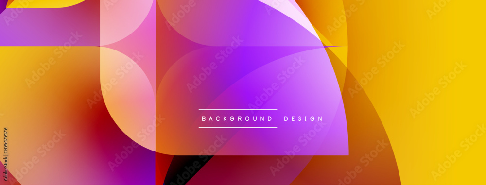 Aufkleber abstract vibrant design features overlapping colorful shapes. gradient hues blend orange, purple, ye