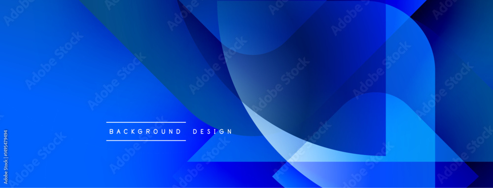 Aufkleber abstract blue design features overlapping shapes, gradients. modern aesthetic suitable for backgroun