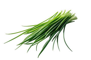 Fresh Chives Vegetable Isolated on White Background


