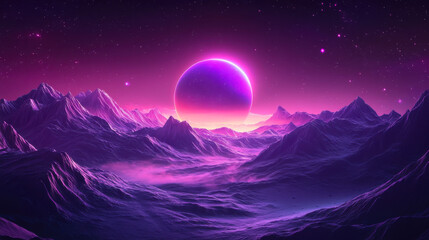 Creative glowing purple metaverse space background