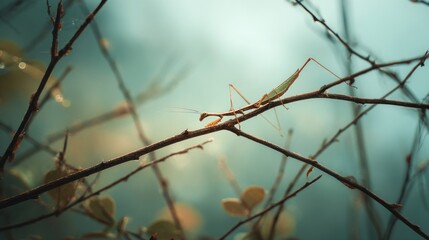 Praying mantis on branch