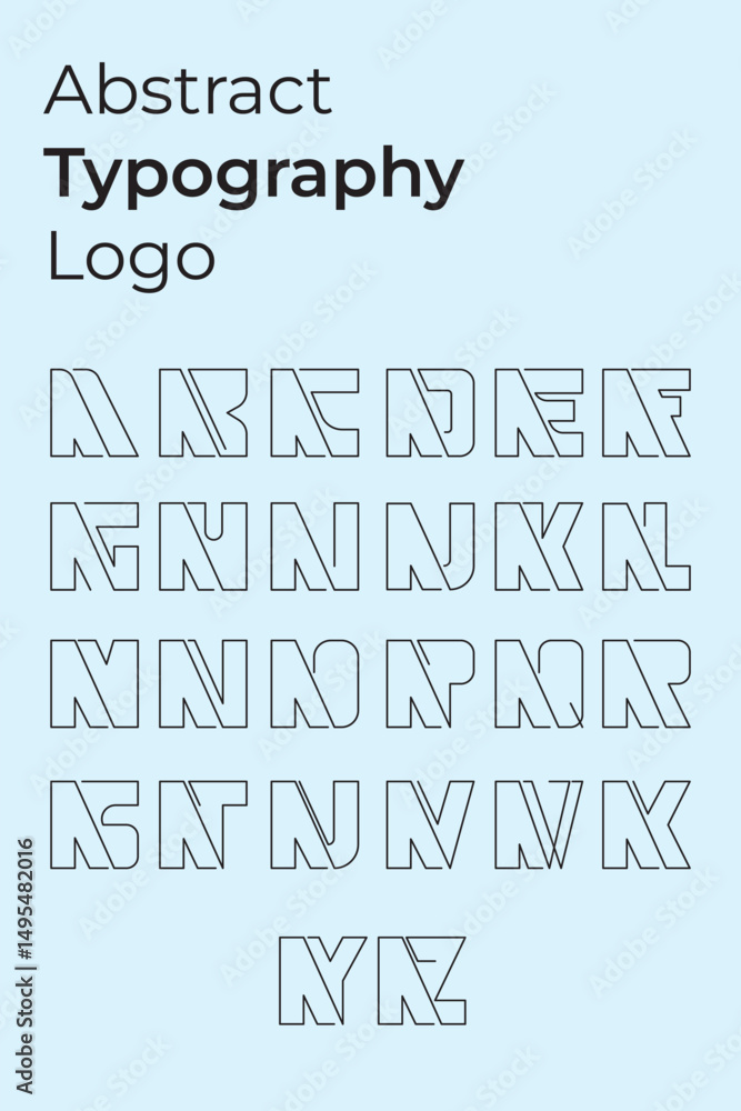 Poster a set of abstract logos of the letter a combined with the alphabet letters, abstract logos of the al
