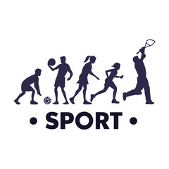 Evolution of Sport Silhouettes Diverse Athletes in Action