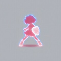 Magical girl knight with enchanted shield, energy aura base