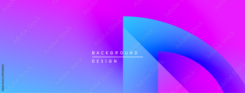 Poster abstract gradient background. vibrant purple, blue hues blend smoothly. text reads background design