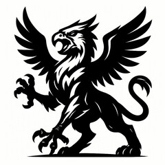 Roaring griffin standing tall – bold, stylized vector logo design. Perfect for fantasy themes, esports, mascots, mythology-inspired branding, and powerful, modern graphic identity projects.

