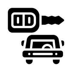 car key glyph icon