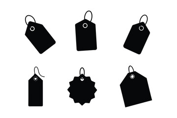 Sale label icon Silhouette Vector bundle  illustration, Sale label  tag Silhouette 