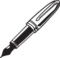 Classic Fountain Pen: A close-up, detailed shot of a classic fountain pen, poised ready for writing or drawing, a symbol of elegance and craftsmanship, ready to create